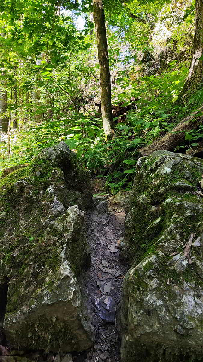 hikeling.hu - Kettévágott szikla között vezet az út